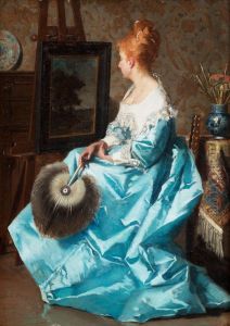 Lady In A Blue Dress by Jean De La Hoese