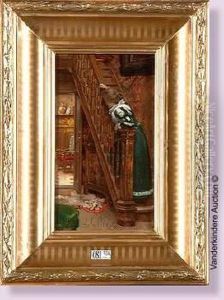 Jeune Fille Dans L'escalier by Jean De La Hoese