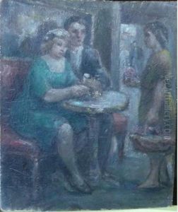 Couple Attable by Jean-Francois de Le Motte