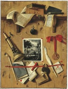 A Trompe L'oeil Still Life by Jean-Francois de Le Motte