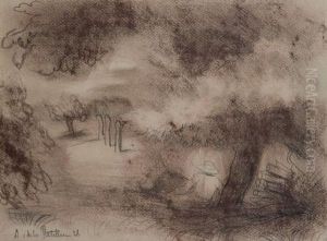 Personnage Dans Un Paysage by Amedee de La Patelliere