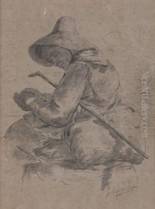 La Bergere. by Henri Geoffroy De La Planche De Ruille