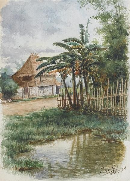 Filipino Landscape With Nipa Hut - view 1