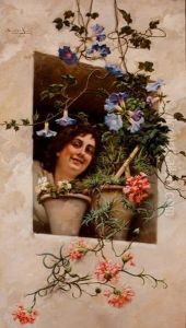 Dama En La Ventana by Manuel De La Rosa