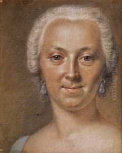 Portrait Einer Dame Mit Weiss Gepudertem Haar by Maurice Quentin de La Tour