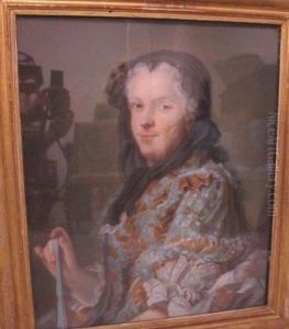 Portrait De Marie Leczinska. by Maurice Quentin de La Tour