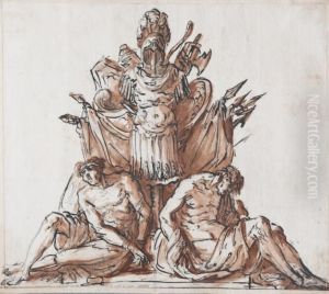 Trophee D'armes Surmontant Deuxprisonniers Trophee D'armes Surmontant Deuxprisonniers