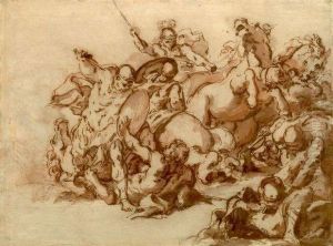 Combat Avec Un Char by Charles Francois De La Traverse