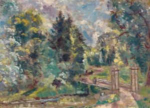 Promenade Pres Du Pont by Emmanuel Victor Auguste Marie De La Villeon