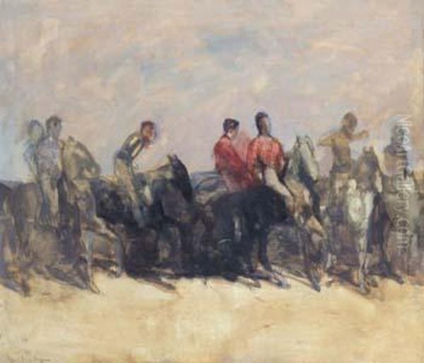 La Boulaye , French, Horses And Riders,signed - view 1