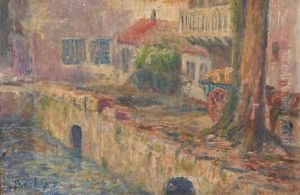 Milkman With Horse And Cart At The Docks by Alois De Laet