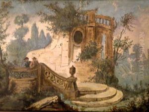 Personnage Sur La Terrasse D'un Belvedere