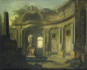 Architecture De Fantaisie A La Colonnade Et A La Fontaine by Jacques de Lajoue
