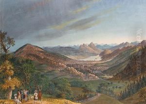 Walking Through A Swiss Landscape by Joseph De Landerset