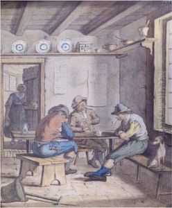 Scene De Cabaret by Joseph De Landerset