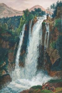 La Cascata Di Tivoli by Joseph De Landerset