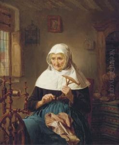 The Spinster by Jean Baptiste De Landtsheer