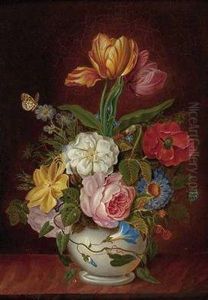 "blumenstillleben Mit Schmetterling"