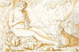 Berger Jouant De La Flute by Louis-Felix De Larue