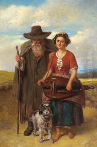Musiker Auf Der Landstrase by Edouard De Latour