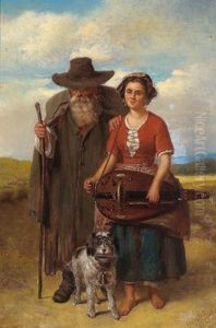 Musici Lungo Una Strada Di Campagna by Edouard De Latour