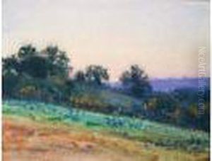 Paysage Au Soleil Couchant by Gustave De Launay