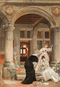 Dando De Comer A Las Palomas by Ignacio Leon y Escosura