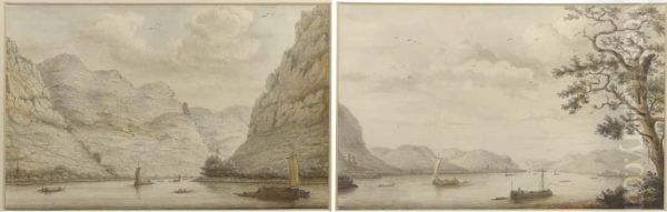 A View Of Kestert, Looking Upstream; A View Of Bad Honningen From The West Bank Of The Rhine, Hammersteinerwerth Beyond; A View Of Wellmich And Burg Wellmich From The Rhine, Looking Upstream; A View Of Wellmich And Burg Wellmich From The West Bank Of The - view 1
