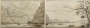 A View Of Kestert, Looking Upstream; A View Of Bad Honningen From The West Bank Of The Rhine, Hammersteinerwerth Beyond; A View Of Wellmich And Burg Wellmich From The Rhine, Looking Upstream; A View Of Wellmich And Burg Wellmich From The West Bank Of The by Henrick De Leth