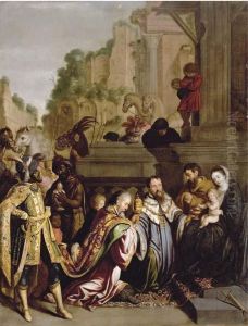 The Adoration Of The Magi by Pietro De Lignis