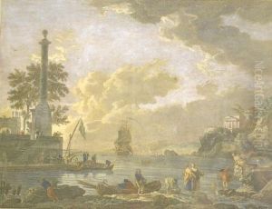 Isle De L'archipel After J. Vernci Engraved By Charpentier In Period Frame by Georgina L. De Lisle