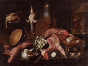 Natura Morta Con Scena Di Cucina by Alejandro De Loarte