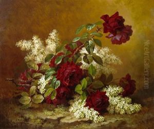 Still Life With Red Roses And Lilacs