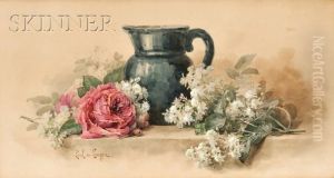 Still Life With Flowers And Pitcher by Paul De Longpre