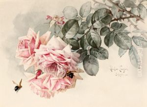 La France Roses by Paul De Longpre