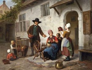Le Vendeur De Poteries by Basile De Loose