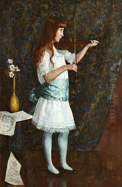 Young Girl Playing The Violin - view 1
