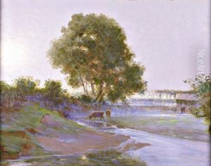 Paisagem Campestre Com Vacas by Arthur Jose Souza De Loureiro
