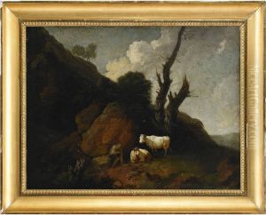 Tillskriven, Bergslandskap Med Boskap by Loutherbourg, Philippe de