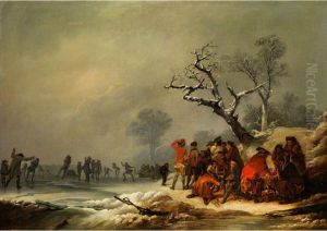 Rastende Gesellschaft Bei Winterlichem Eisvergnugen by Philip Jacques de Loutherbourg