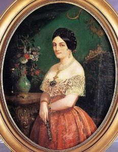 Retrato De Dama, De Tres Cuartos, Junto A Una Consola Con Un
Jarron De Flores Retrato De Dama, De Tres Cuartos, Junto A Una Consola Con Un
Jarron De Flores