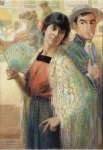 Lady With A Fan by Edmond De Maertelaere