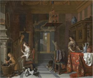 The Interior Of An Elegant Townhouse by Cornelis De Man