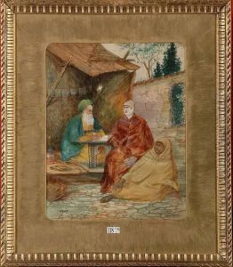 Visite Chez Le Scribe Ottoman by Leonardo De Mango
