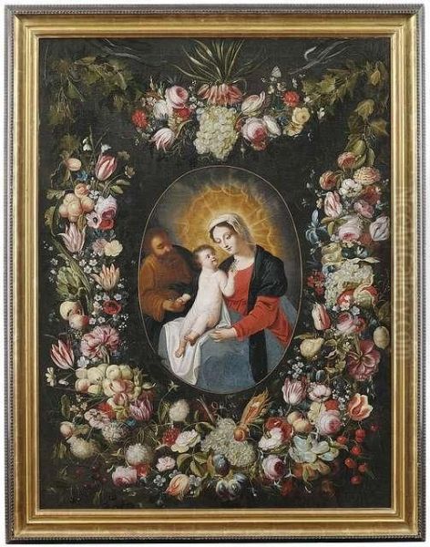 The Holyfamily, Surrounded By A Garland Of Flowers And Fruits. - view 1