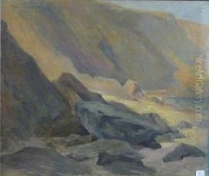 Falaise En Bord De Mer by Etienne De Martenne
