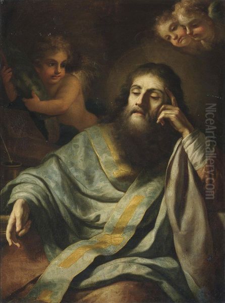 A Saint In Contemplation Attended By Putti - view 1