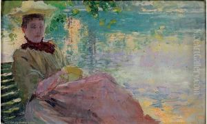 Femme Au Bord De La Riviere by Charles De Meixmoron De Dombasle