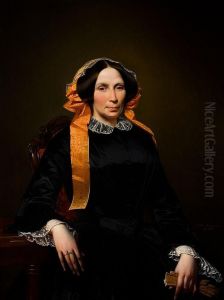 Vrouwenportret by Auguste Joseph Marie De Mersseman
