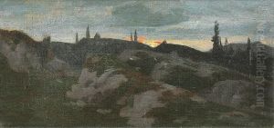 Juralandschaft In Der Dammerung by Albert De Meuron